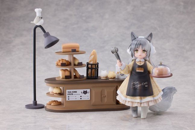 'Tea Time Cats Scene' Meow Town 'Bread House' Clerk & Customer Set Figure